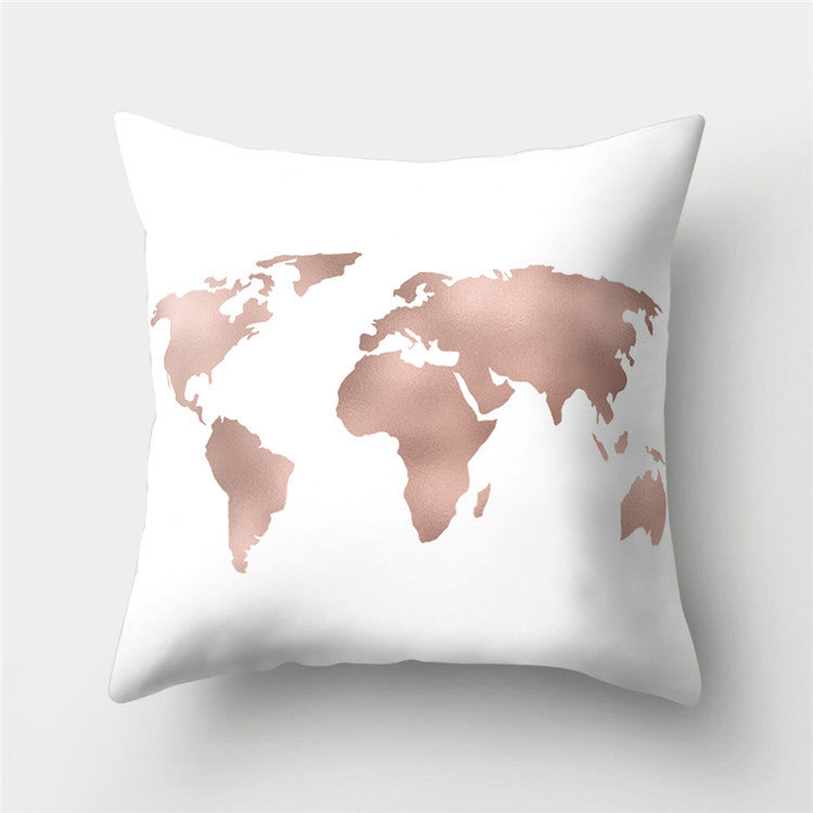 Rose Gold Powder Peach Skin Fabric Pillow Sofa Cushion Cover