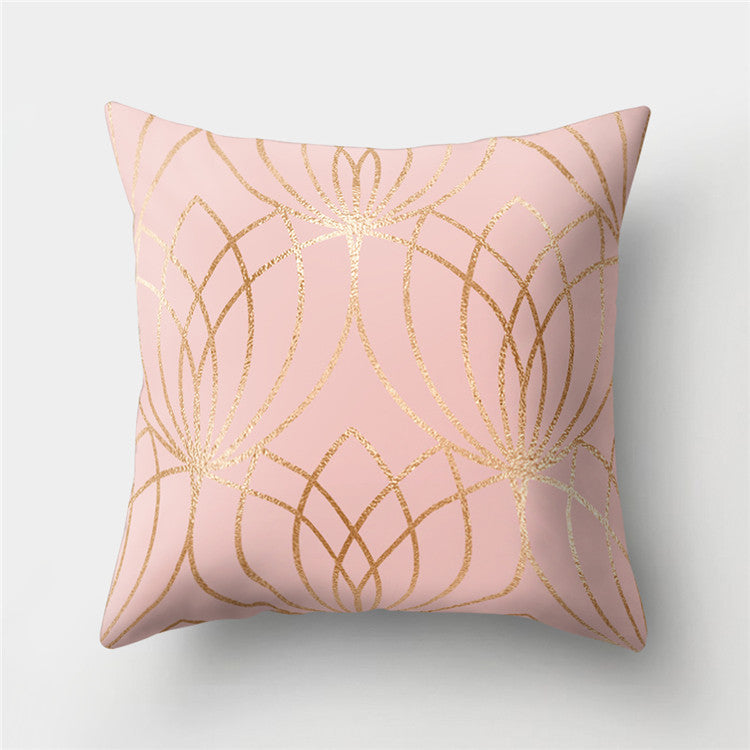 Rose Gold Powder Peach Skin Fabric Pillow Sofa Cushion Cover