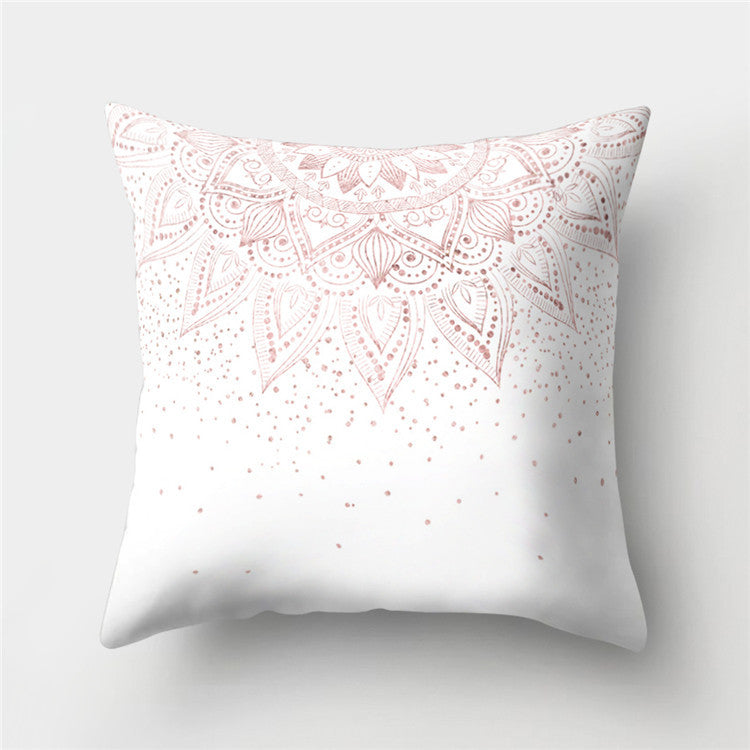 Rose Gold Powder Peach Skin Fabric Pillow Sofa Cushion Cover