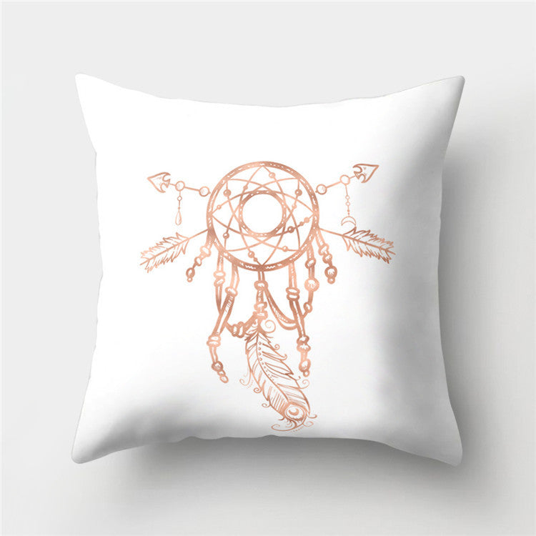 Rose Gold Powder Peach Skin Fabric Pillow Sofa Cushion Cover