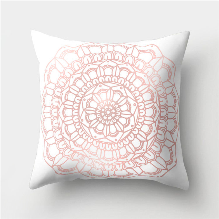 Rose Gold Powder Peach Skin Fabric Pillow Sofa Cushion Cover