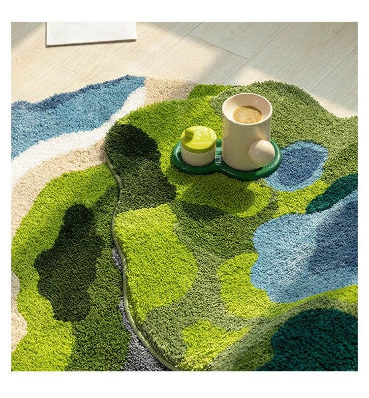 Fashionable Living Room Anti-skid Flocking Floor Mat