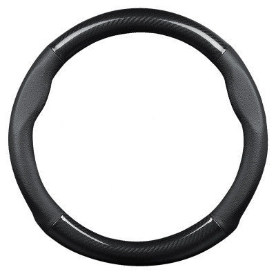 Leather carbon fiber steering wheel cover