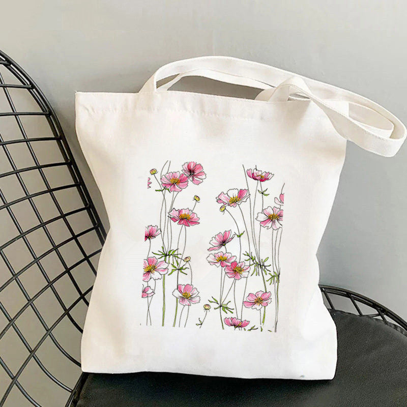 Women's Fashion Canvas One Shoulder Tote Shopping Bag