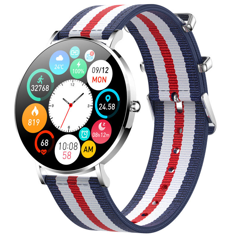 Montre connectée fine T8 pour femmes avec surveillance de la fréquence cardiaque et de la tension artérielle