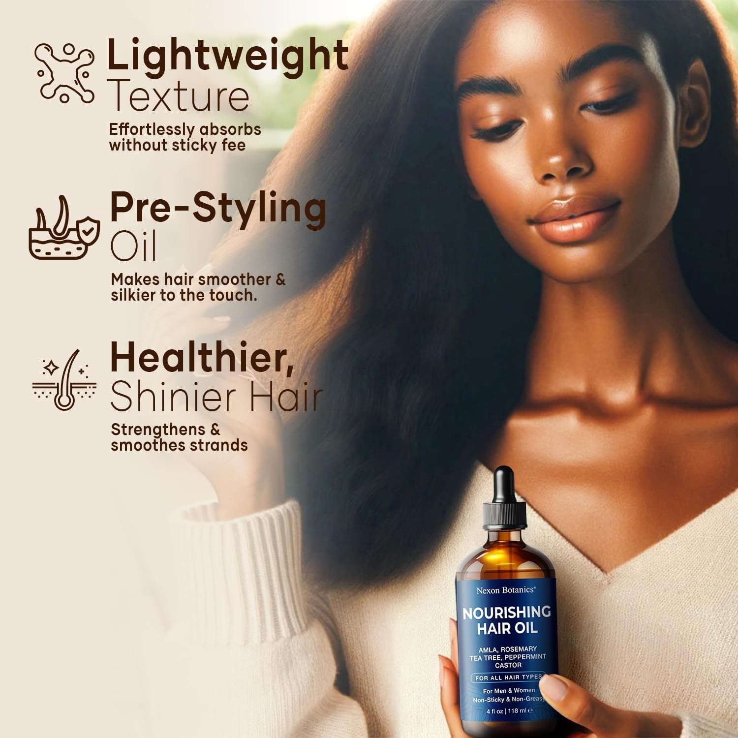 Huile nourrissante pour la croissance des cheveux, 120 ml