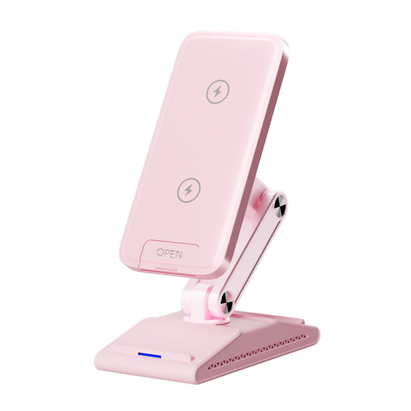 Chargeur de téléphone sans fil pliable trois-en-un