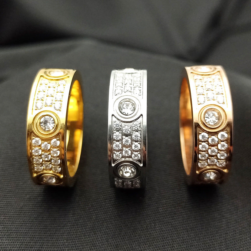 Women's Fashion Stainless Steel Wide Version Titanium Steel Ring