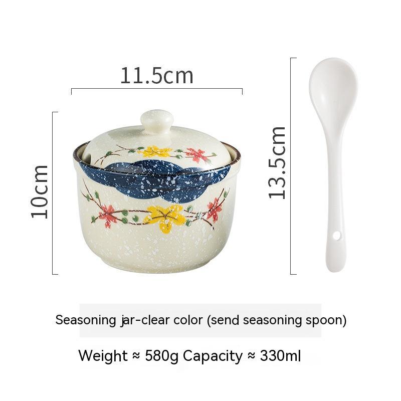 Kitchen Retro Porcelain Hand Painted Seasoning Jar