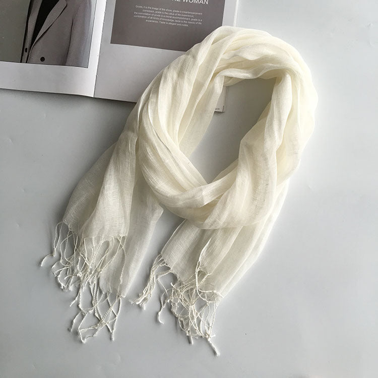 Thin Linen Candy Color Scarf Travel Holiday Sunscreen Shawl