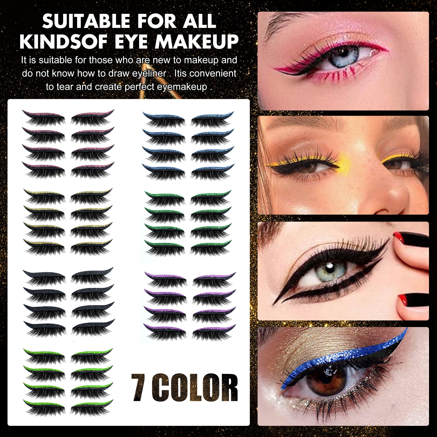 Faux cils 3D magnétiques, 4 paires de cils autocollants sans colle