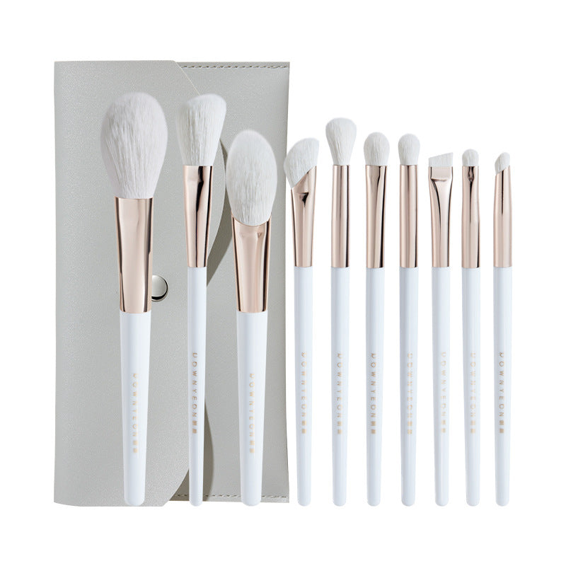 10 pinceaux de maquillage portables en fibre de laine