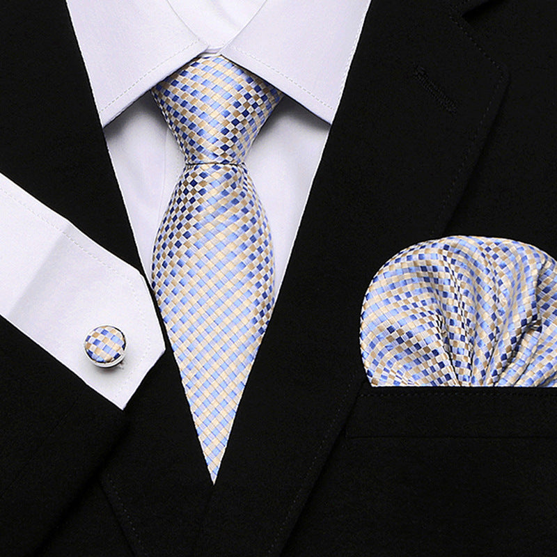 Men's Fashion Simple Cashew Flower Tie Three Pieces Set