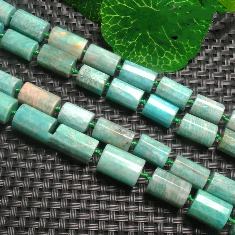 Natural Tianhe Stone Loose Beads Cylindrical Beaded Necklace