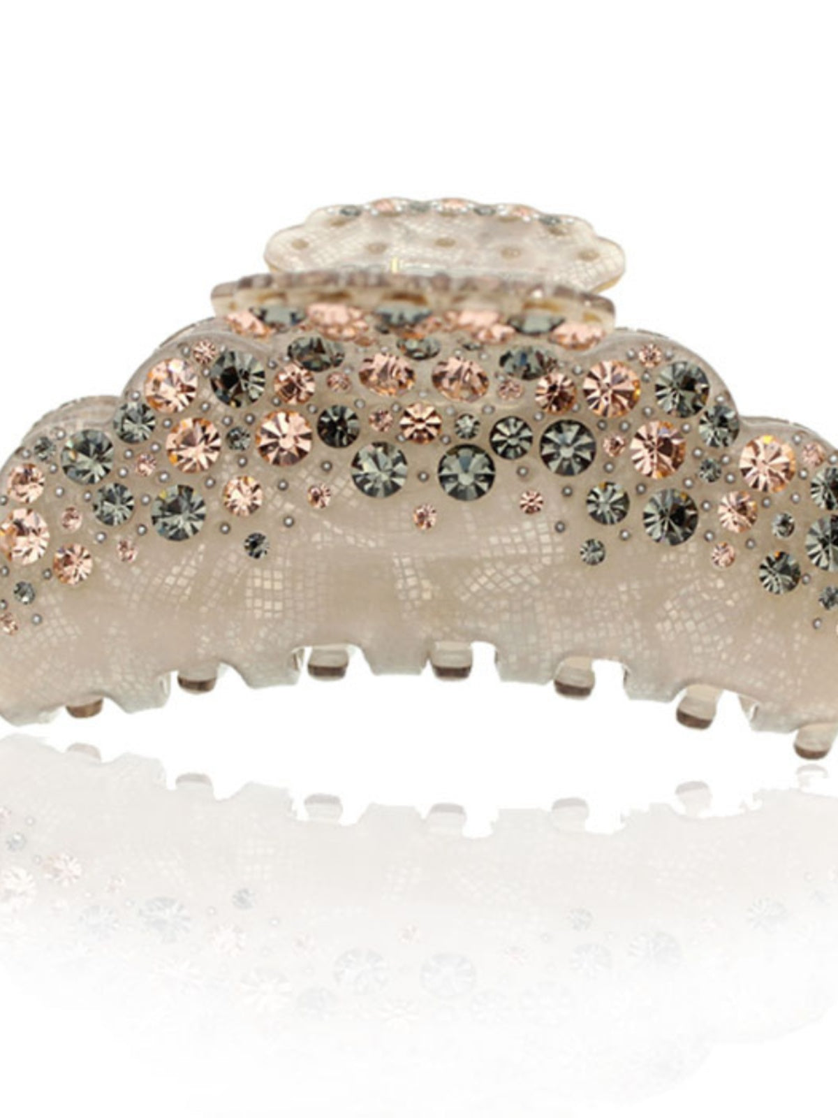 Pince à cheveux grande taille en forme de requin avec diamant pour femme