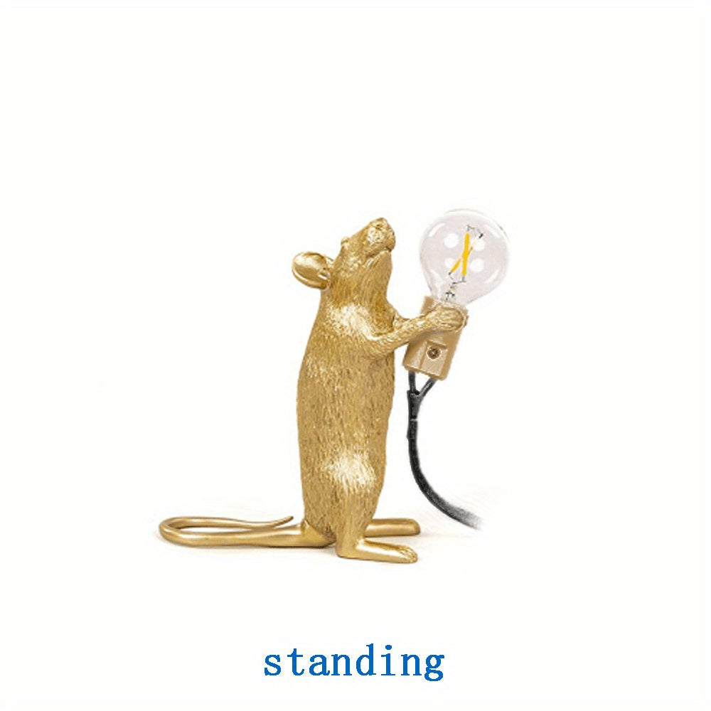 Lampe de Table Creative Nordique en Résine Souris Lumières LED Veilleuse Mini Lampes de Bureau Rat