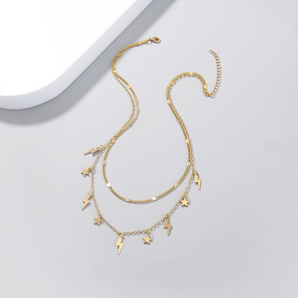 Stars, Thunder, little pendants, multi-layered necklaces