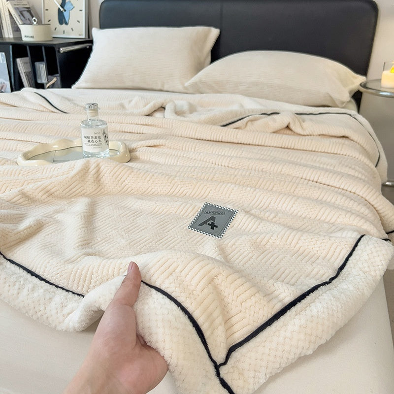 Maternal And Child Grade Knitted Blanket Milk Velvet Blanket Coral Fleece Air-conditioning Blanket