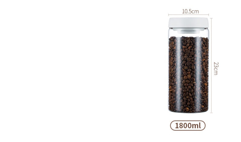 Vacuum Pumping Coffee Nut Glass Storage Jar