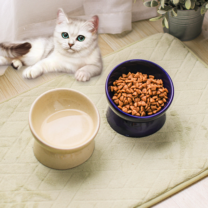 Gamelle pour chat avec protection cervicale en céramique