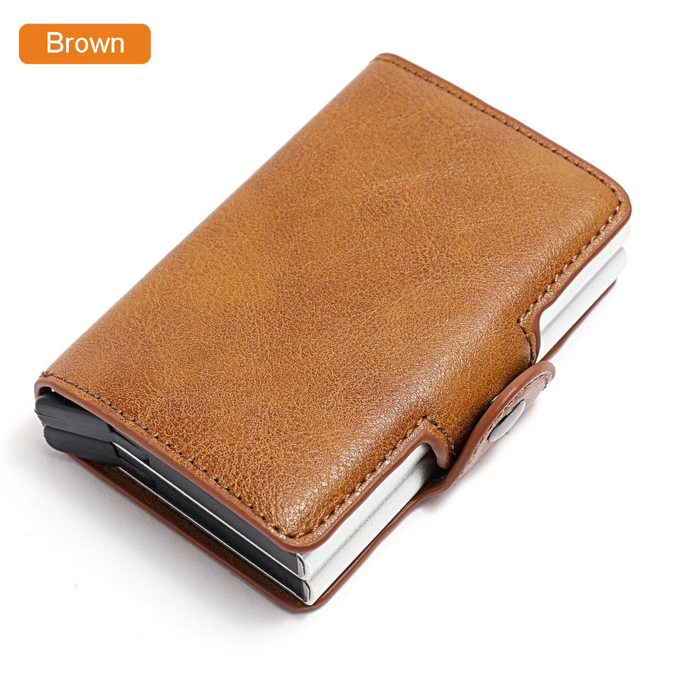 Portefeuille RFID en cuir PU Crazy Horse pour homme, mini pince à billets, porte-cartes de crédit et d'identité