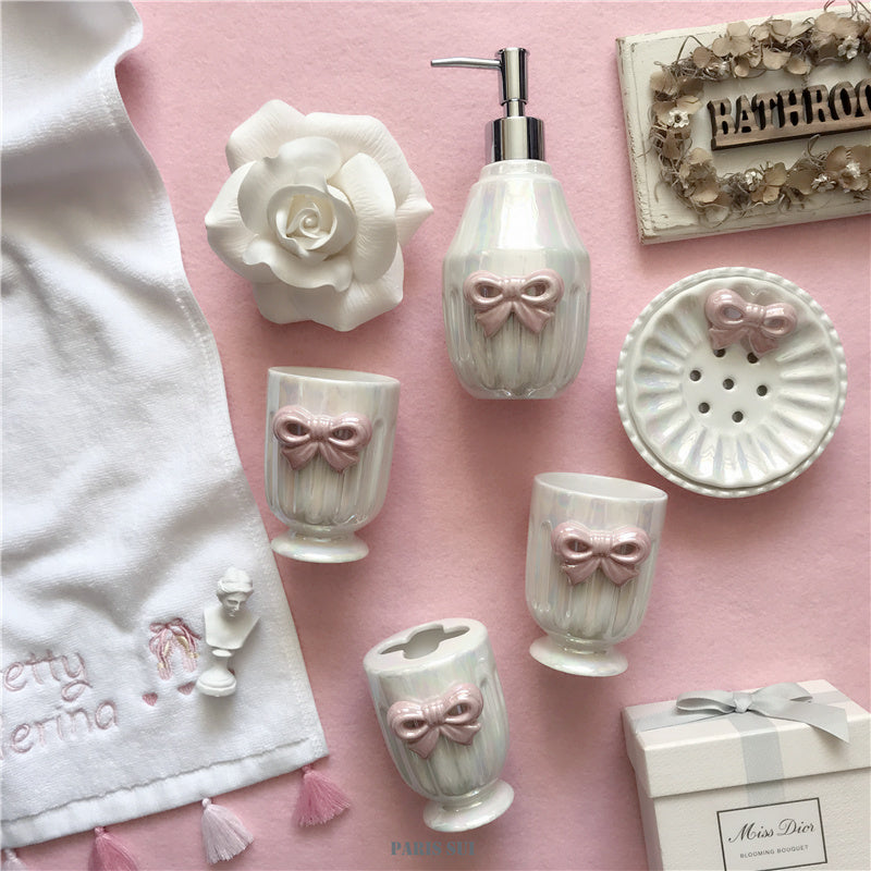Bathroom Toothbrush Five Piece Bow Set