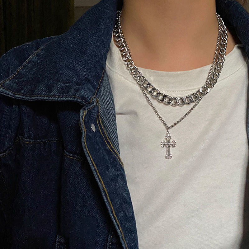 Vintage Cross Titanium Steel Necklace For Men And Women