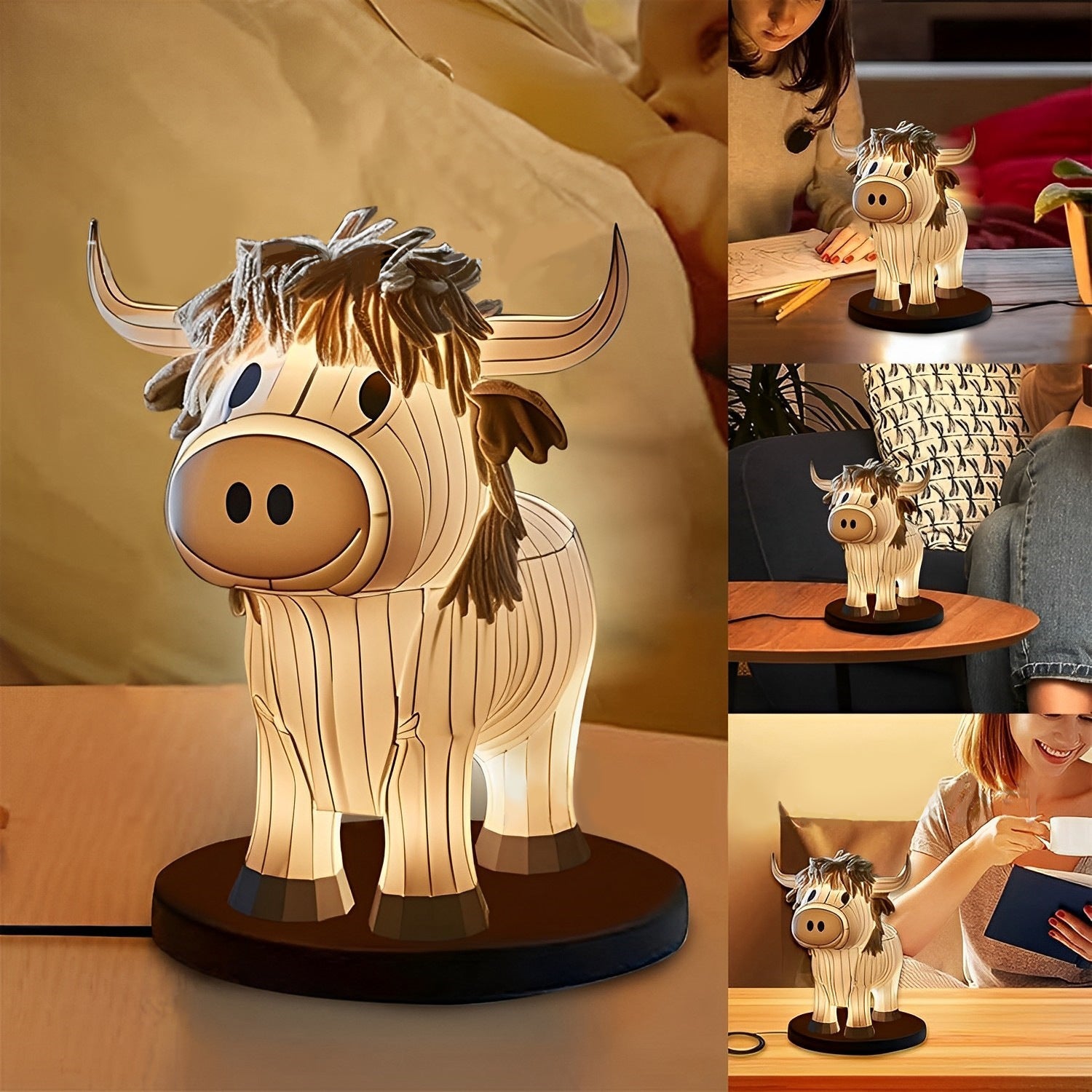 Lampe de chevet vache amusante Lampe de table vache mignonne