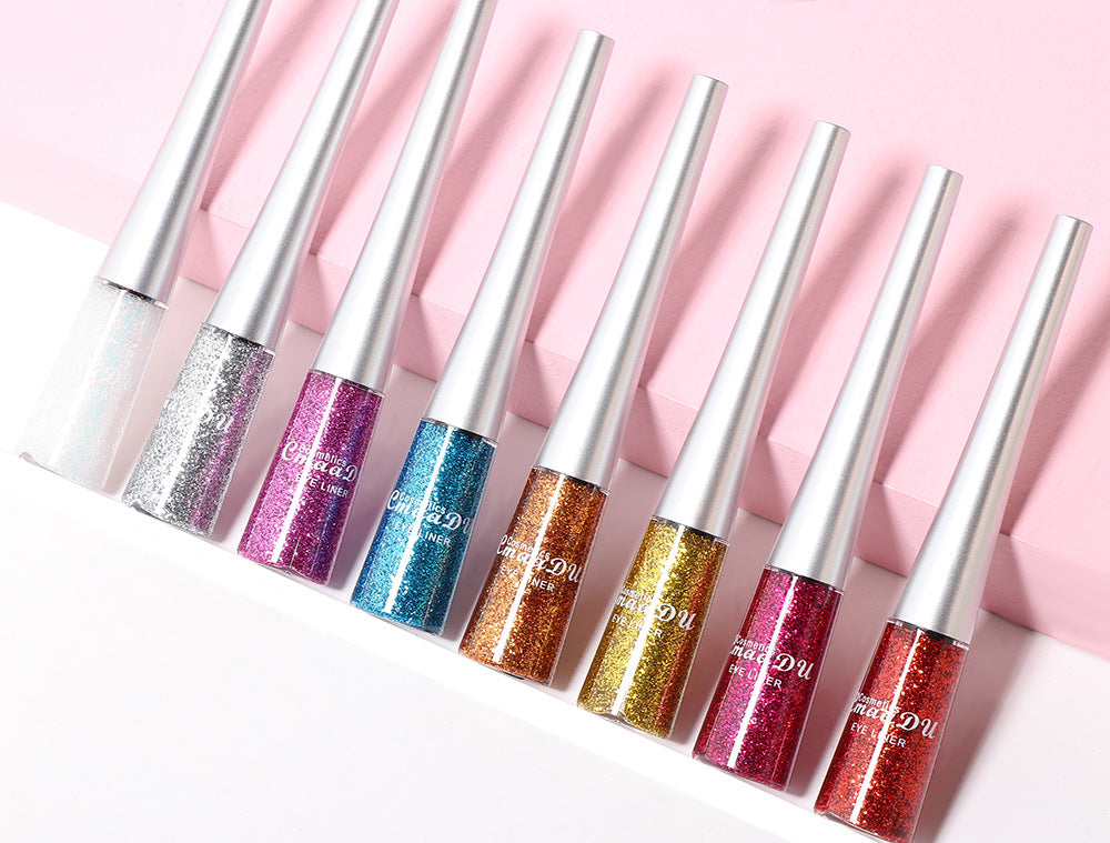Ensemble d'eye-liners liquides scintillants multicolores créatifs