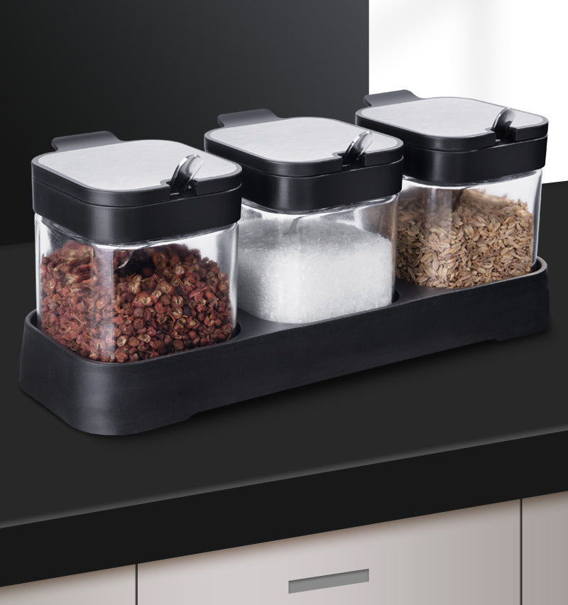 Heat-resistant Glass Salt Shaker Bottle With Handle Seasoning Jar