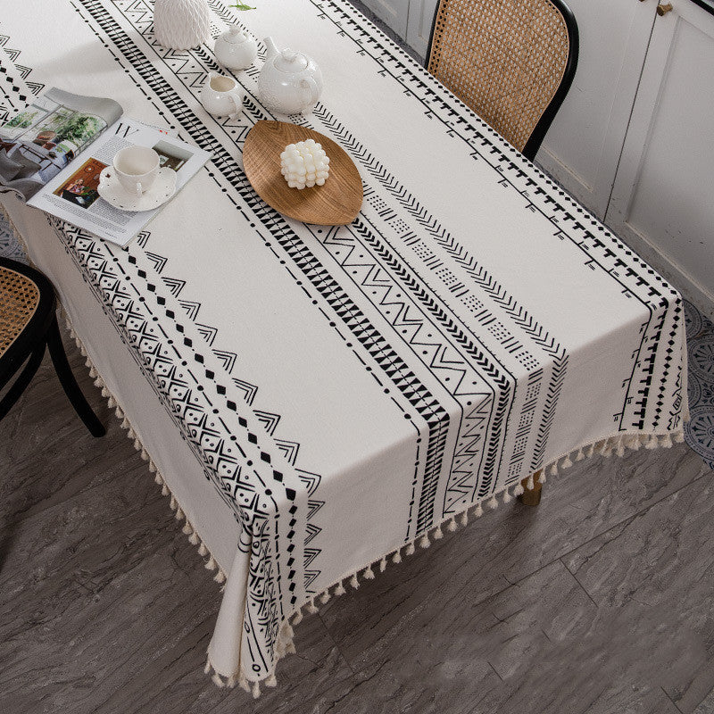 Cotton And Linen Disposable Fabric Rectangular Tablecloth