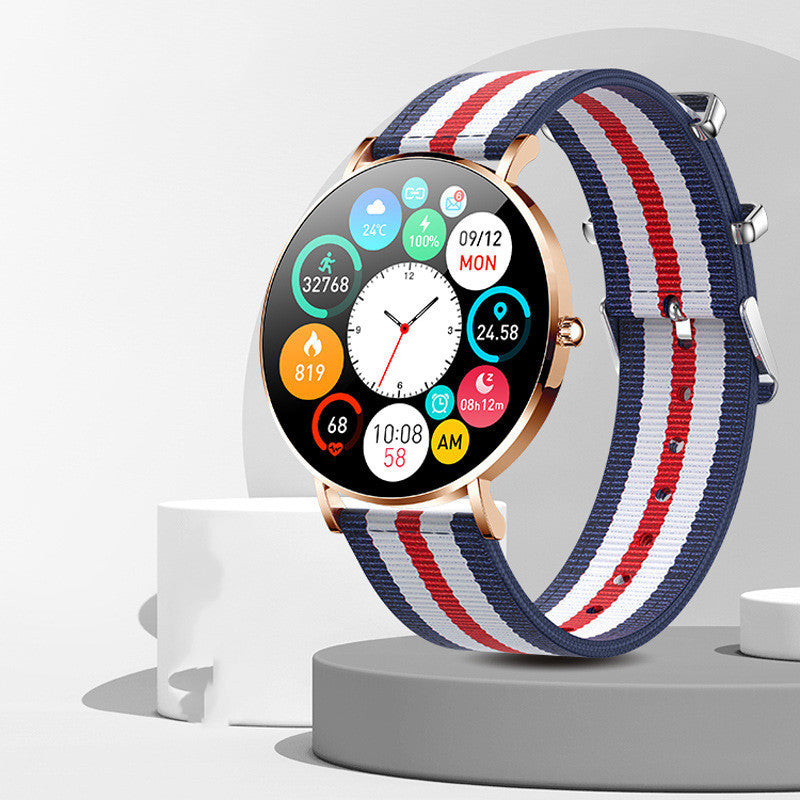 Montre connectée fine T8 pour femmes avec surveillance de la fréquence cardiaque et de la tension artérielle