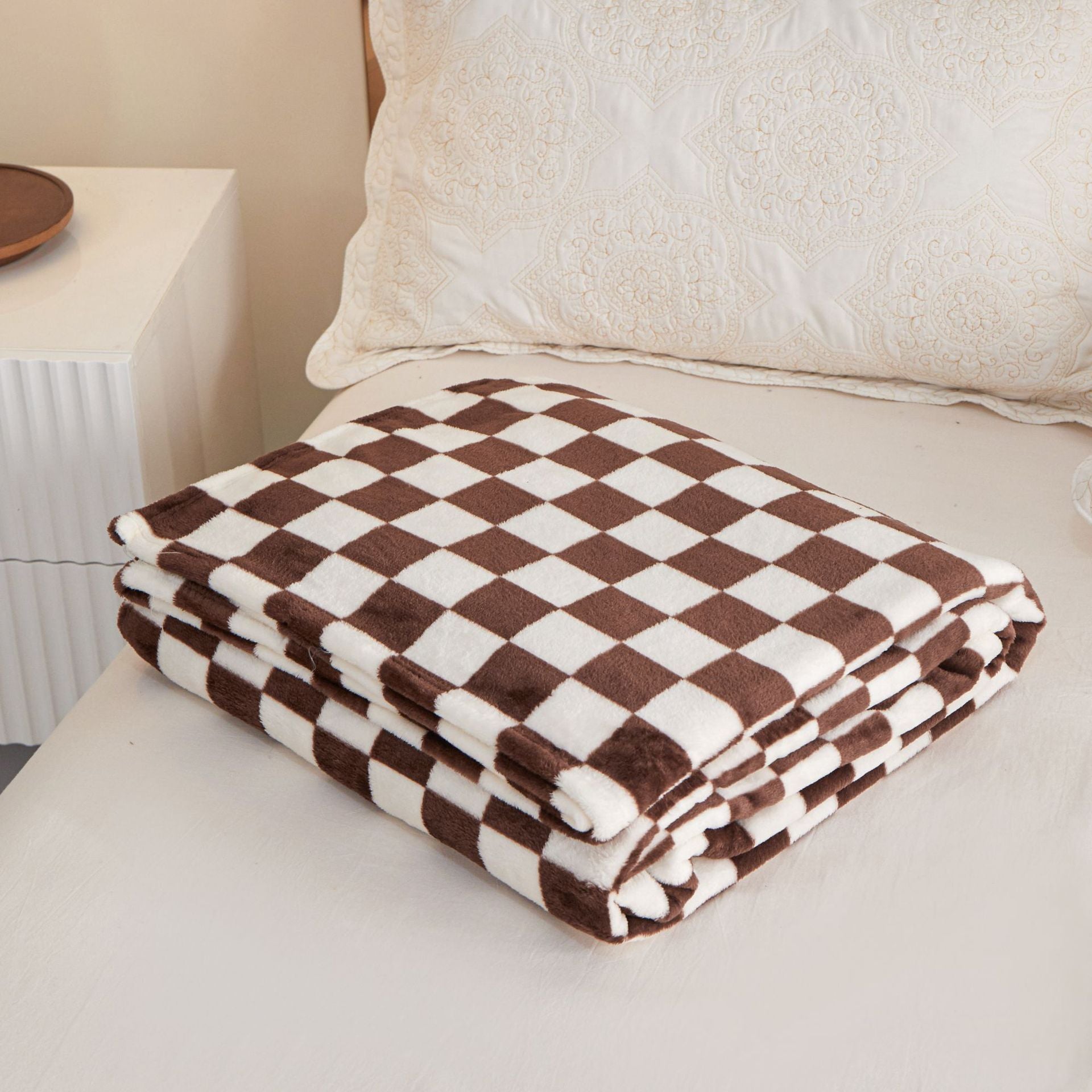 Printed Plaid Flannel Thickened Blanket