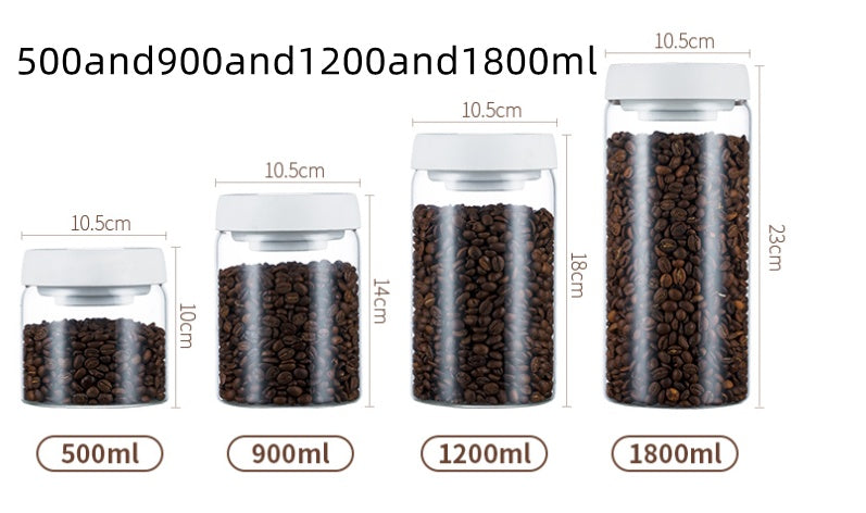 Vacuum Pumping Coffee Nut Glass Storage Jar