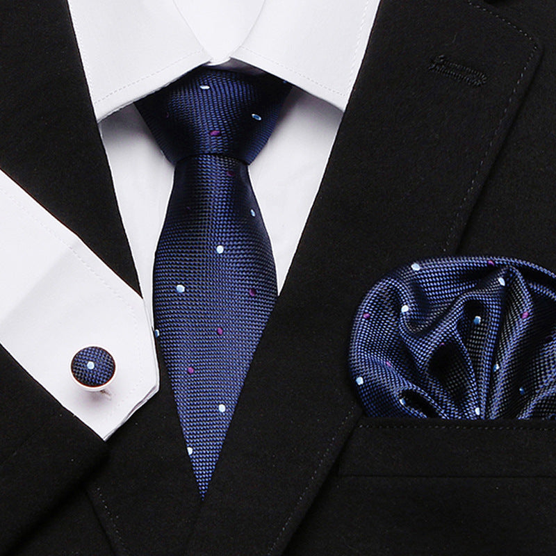 Men's Fashion Simple Cashew Flower Tie Three Pieces Set