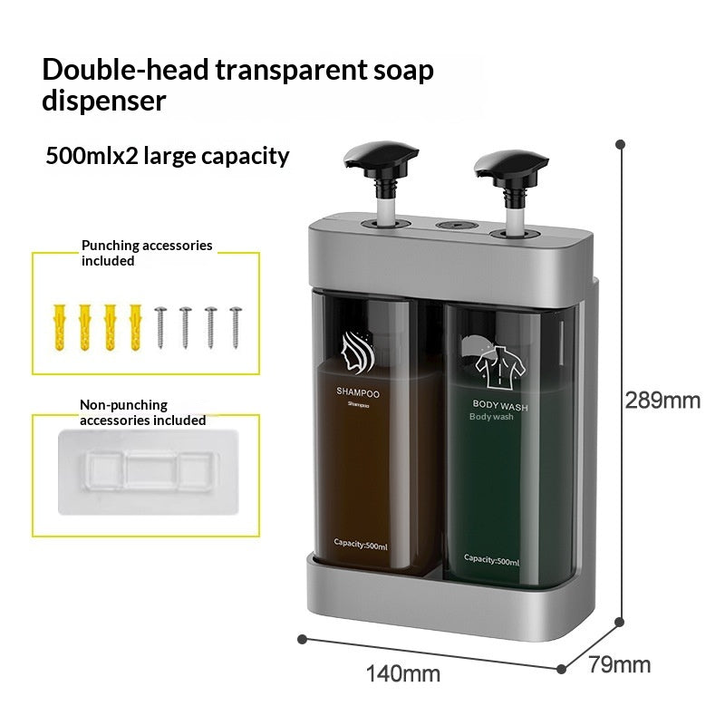 Distributeur de Savon Manuel Transparent pour la Salle de Bain