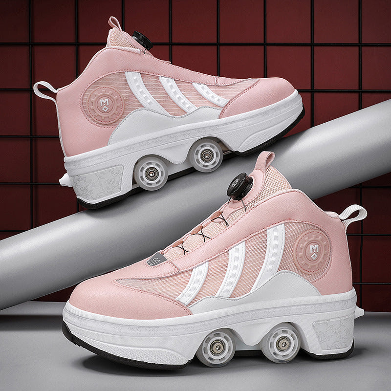 Heelys à double rangée de poulies et quatre roues pour la marche