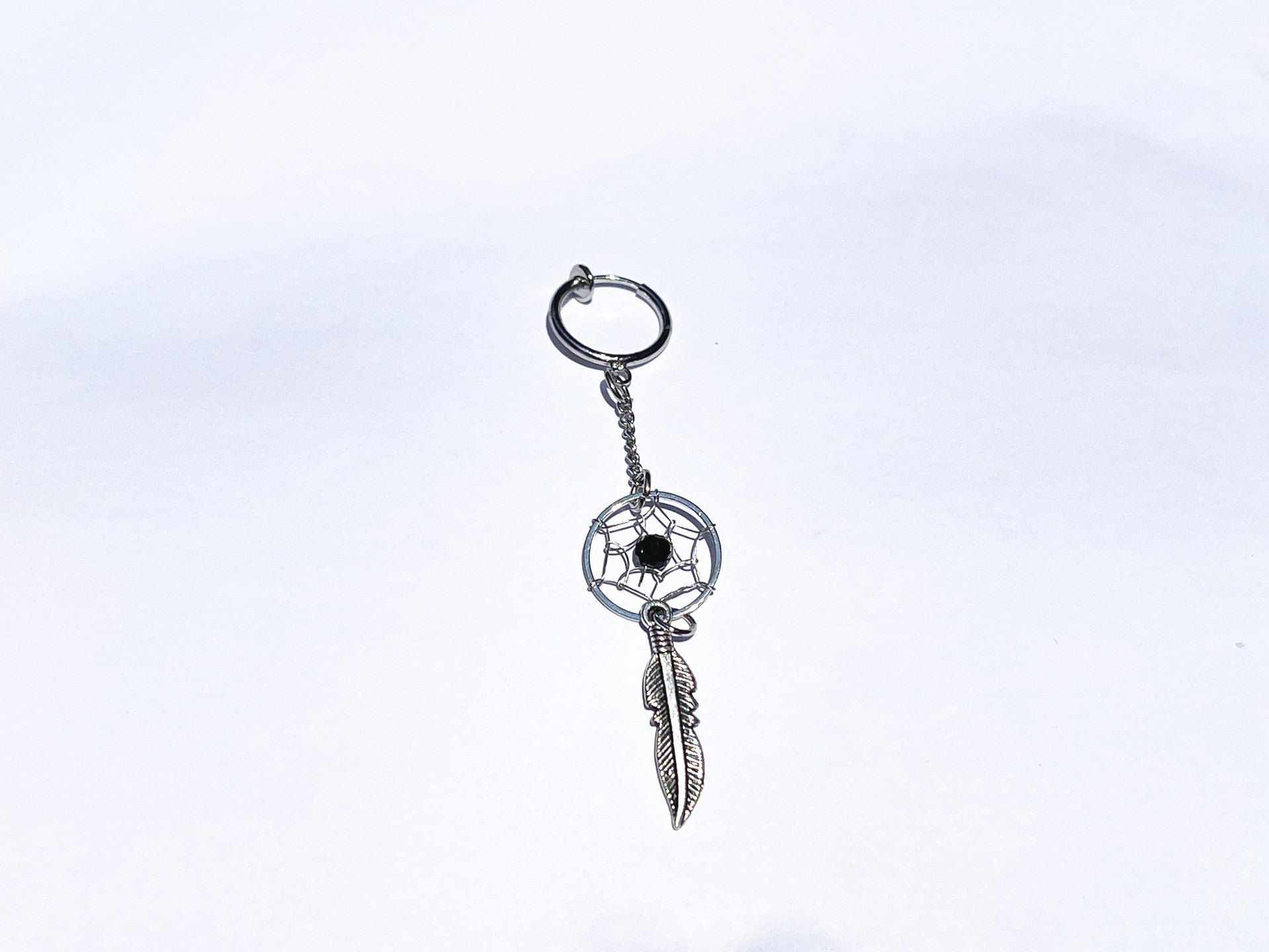 Dream Catcher Feather Net Stud Earrings For Men
