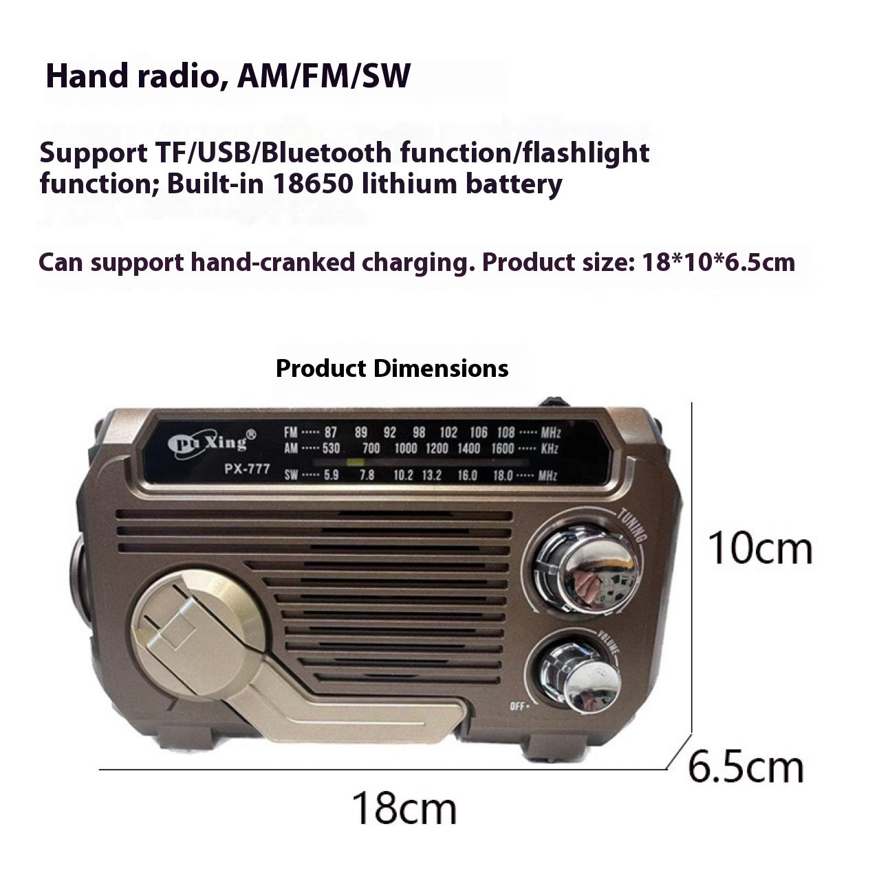 Hand Portable Radio Solar Power Generation Outdoor Bluetooth Speaker