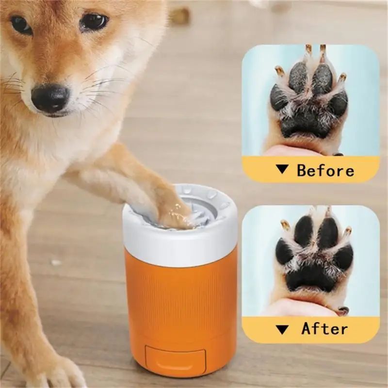 Tasse de lavage de pattes pour animaux de compagnie, nettoyage extérieur et toilettage pour chiens, artefact de lavage de pattes, outil automatique de lavage de pieds et de bain de pieds.