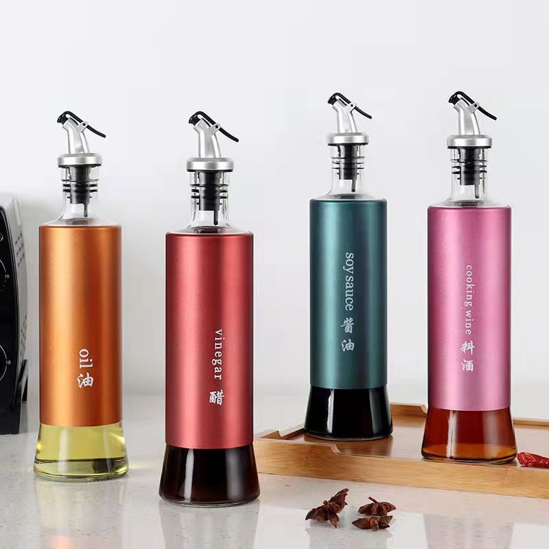 Kitchen Glass Oil Bottle Leak-proof Seasoning Storage Bottle
