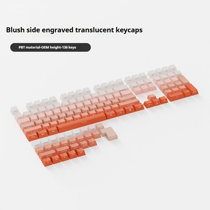 Blush Gradient Side Engraved Transparent Mechanical Keyboard