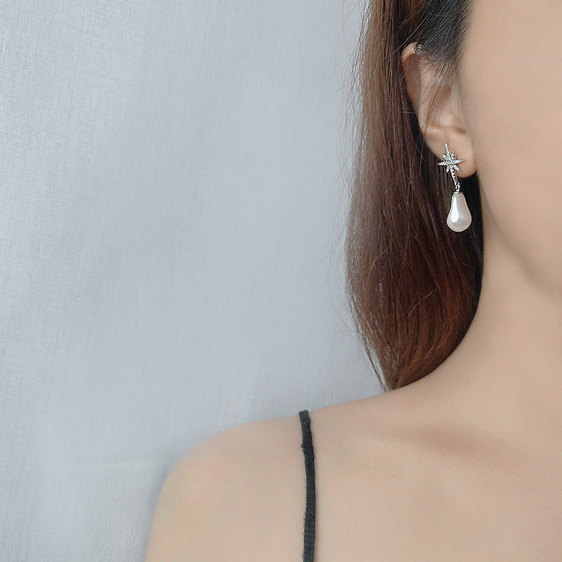 Boucles d'oreilles en argent sterling avec perles baroques pour femmes