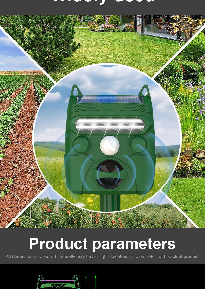 Solar Powered Animal Repellent Ultrasonic