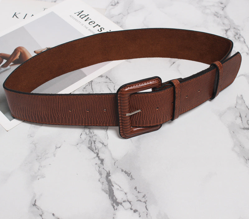 Ceinture large simple pour femme, décontractée et polyvalente, décorative