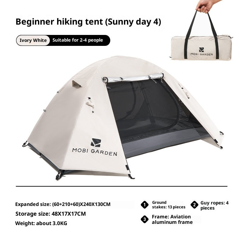 Outdoor Equipment Rain-proof Thickened Camping Three-point Tent Windproof Sunscreen Portable Folding Tent