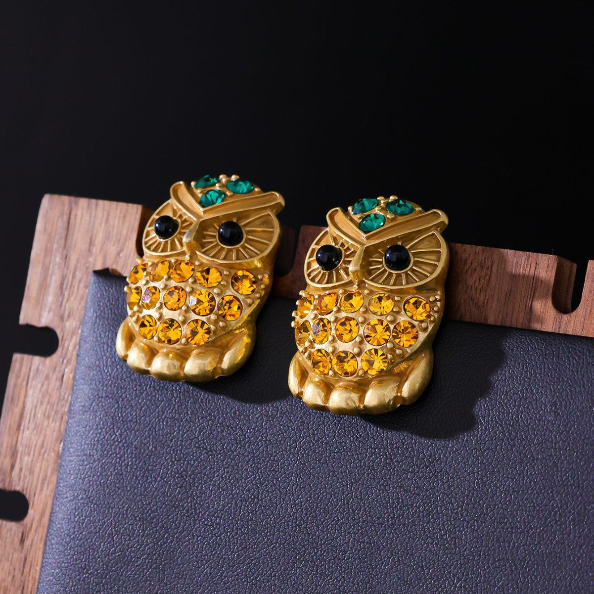 Boucles d'oreilles hibou Boucles d'oreilles tridimensionnelles Boucles d'oreilles émaillées animaux de l'industrie lourde