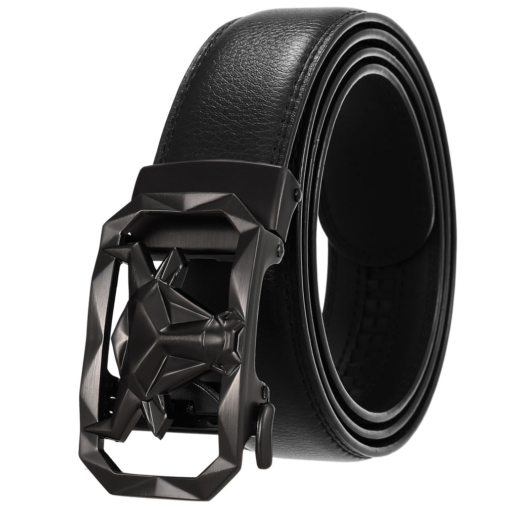 Ceinture en Cuir pour Hommes Boucle Automatique en Alliage