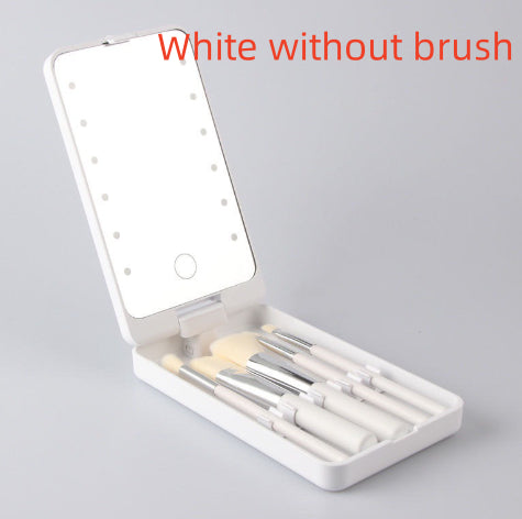 Miroir de maquillage pliable créatif avec ensemble de pinceaux de maquillage