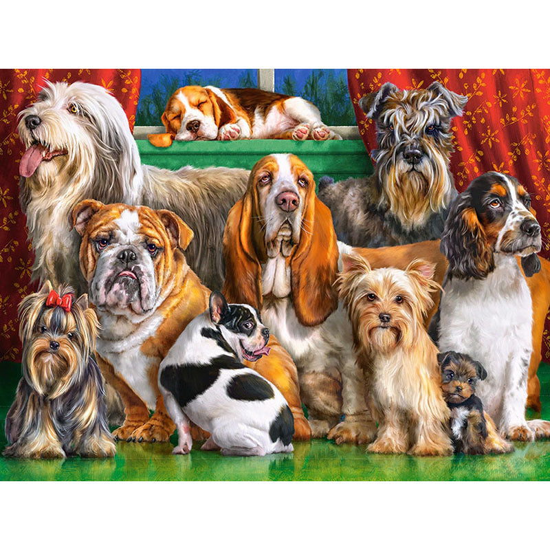 Kit de Diamond Painting Famille de chiens